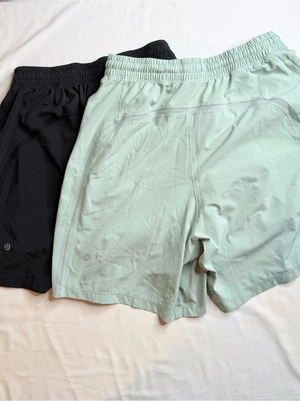 lululemon athletica Women's Run Shorts in Mint and Black